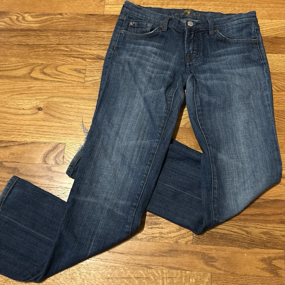 7 For All Mankind Bootcut Bling Jeans Blue 28 Y2K McBling Vintage 2000s Retro